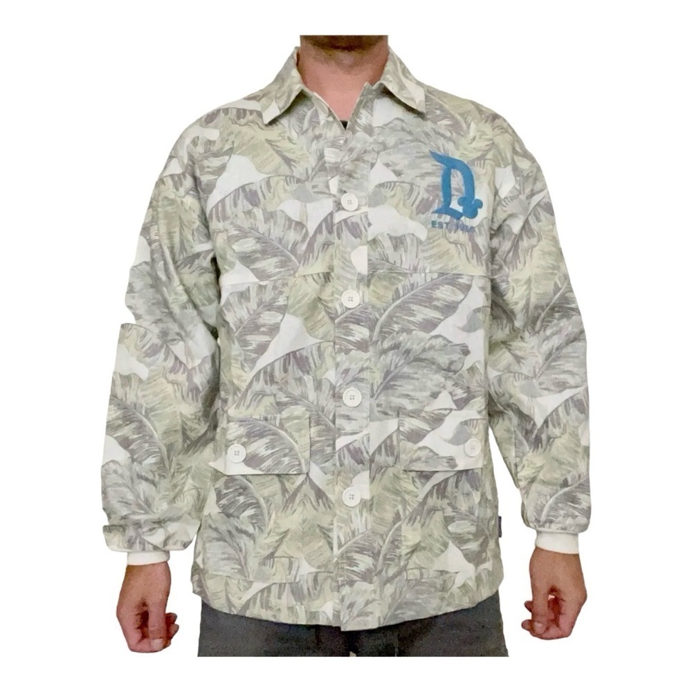 Disneyland Resort Spirit Jersey Shirt Men's Tropical Palm Button Up New Sz L